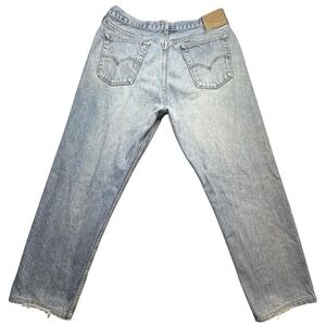Vintage Levis 507 Jeans Mens 36x31 Light Wash Blue Denim Button Fly 80s 90s